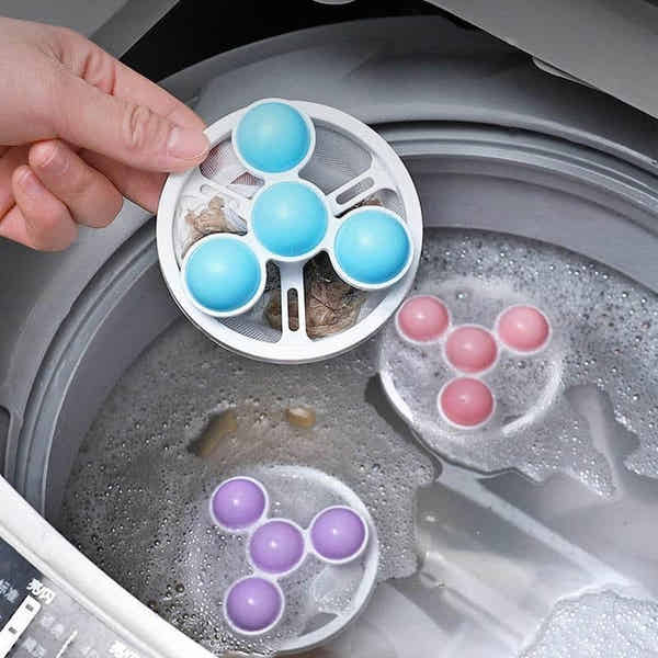 Baumwoll-Fussel-Fänger Für Waschmaschine – Wiederverwendbarer Haarfilter, Schwimmend, Kugelförmig, Für Tierhaare & Flusen (blau/violett/orange)