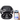 Black earbuds in open case with smartphone displaying app interface, UYUXIO branding visible.