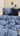 blue stripe washed cotton duvet cover set
