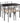 Modern Metal Frame Kitchen Table Set - 5PC Dining Table with Chairs - DecorOfficial