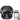 Black earbuds in open case with smartphone displaying app interface, UYUXIO branding visible.